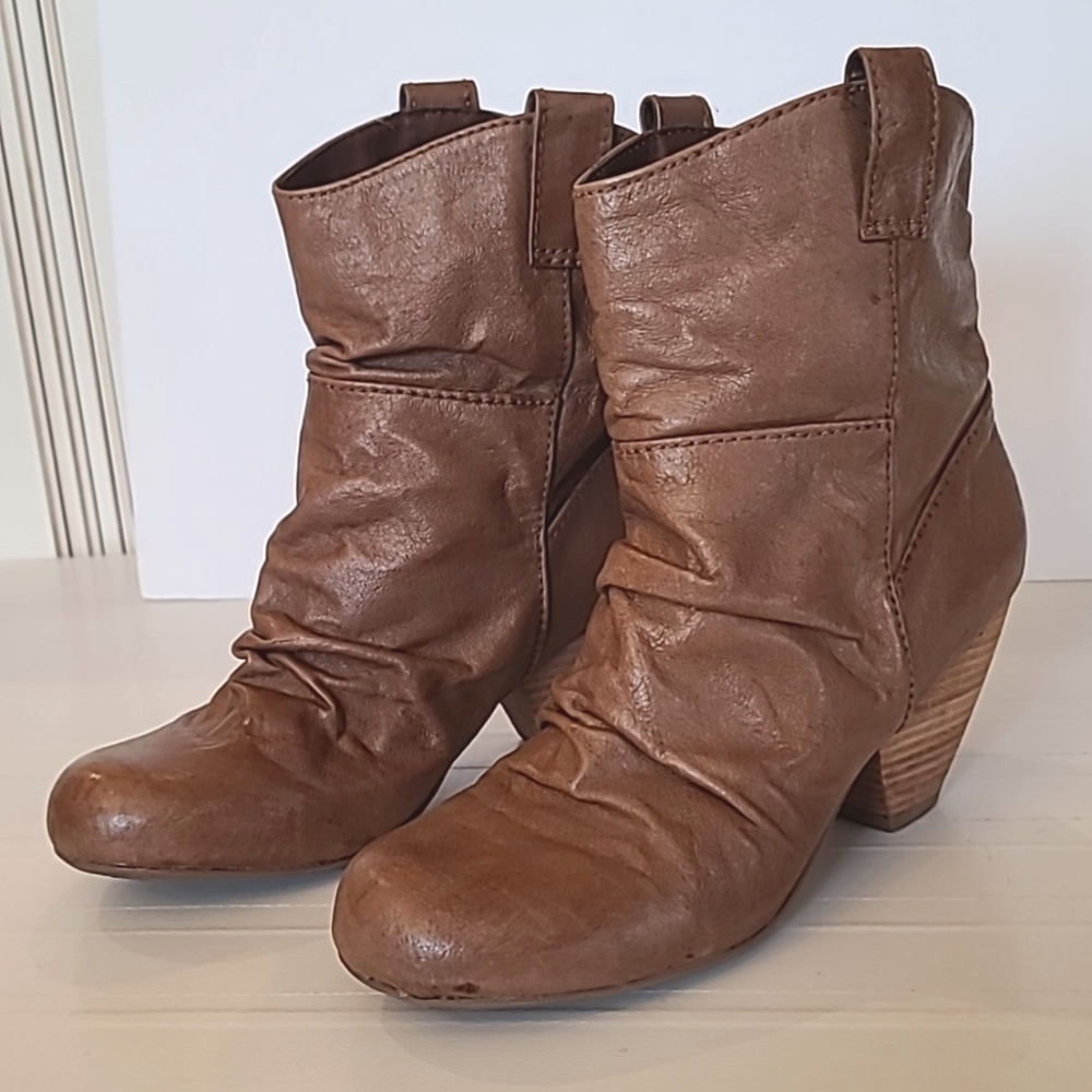 Blowfish tan slouch boots, size 8.5